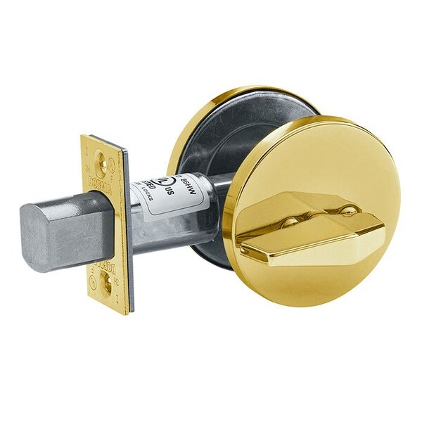 Dorma Heavy-Duty Tubular Dead Bolt Turn x Blank Plate 2 Nickel Silver Keys. 605 Bright Brass D880-605 - main